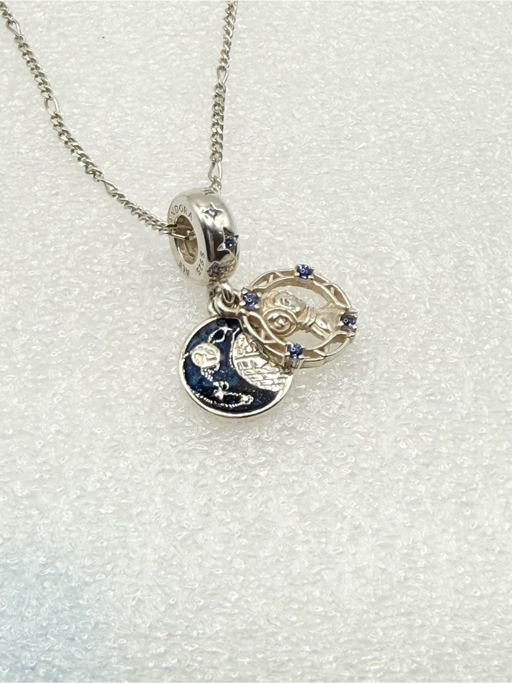 Pandora Princess Leia Double Dangle Charm with 24 in adjustable chain